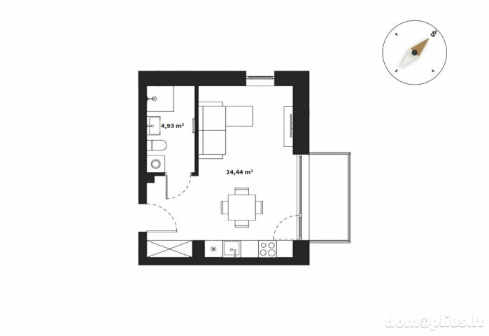 1 room apartment for sell Klaipėdoje, Mokyklos