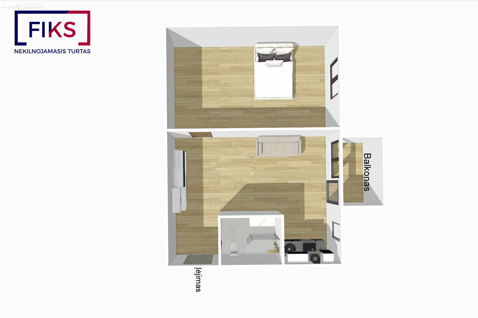 2 rooms apartment for sell Kauno rajono sav., Babtuose, Kauno g.