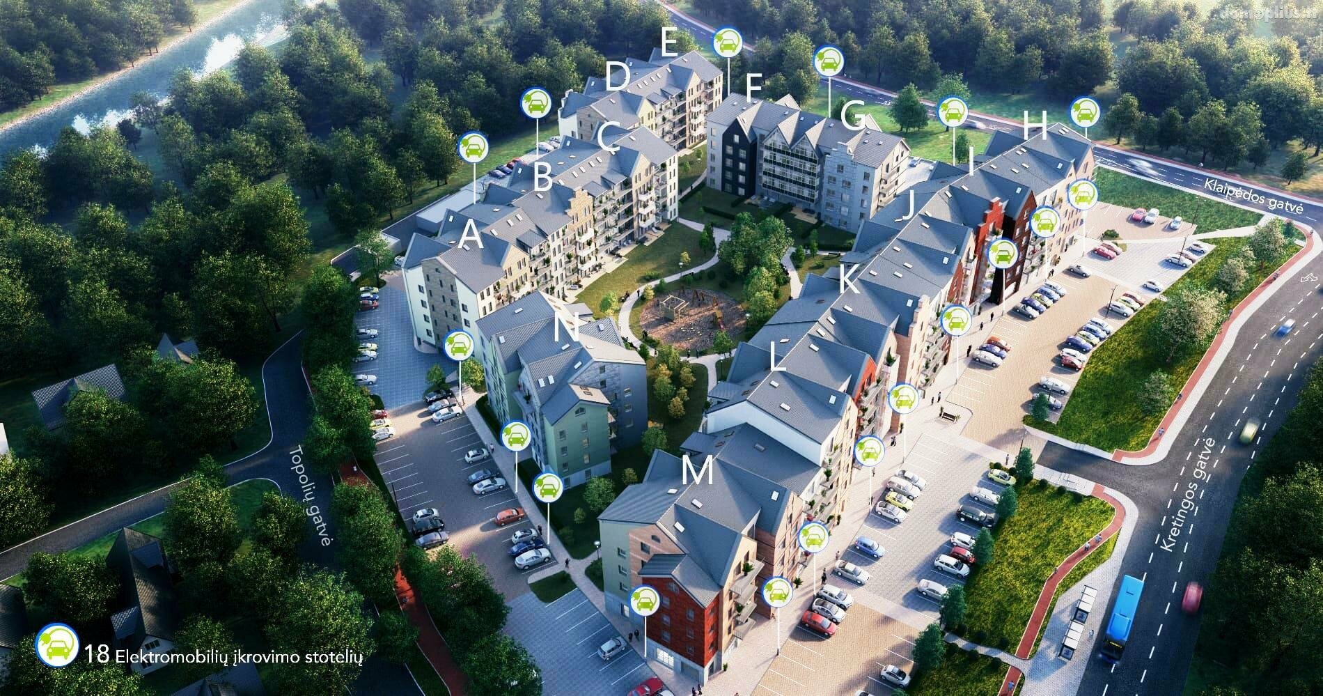 Parduodamas 2 kambarių butas Klaipėdoje, Mažojo kaimelio, Kretingos g.