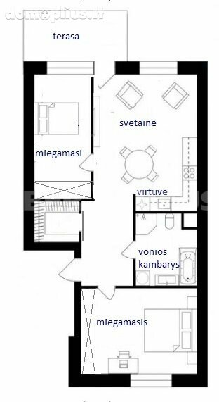 3 rooms apartment for sell Vilniuje, Verkiuose, Verkių g.