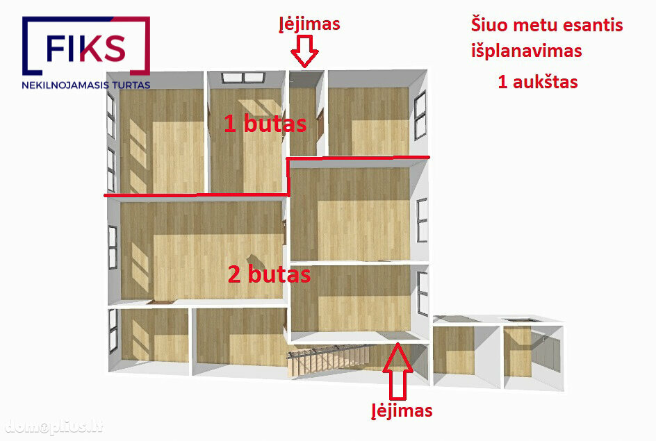 7 rooms apartment for sell Kėdainių rajono sav., Kėdainiuose, Janušavos a.