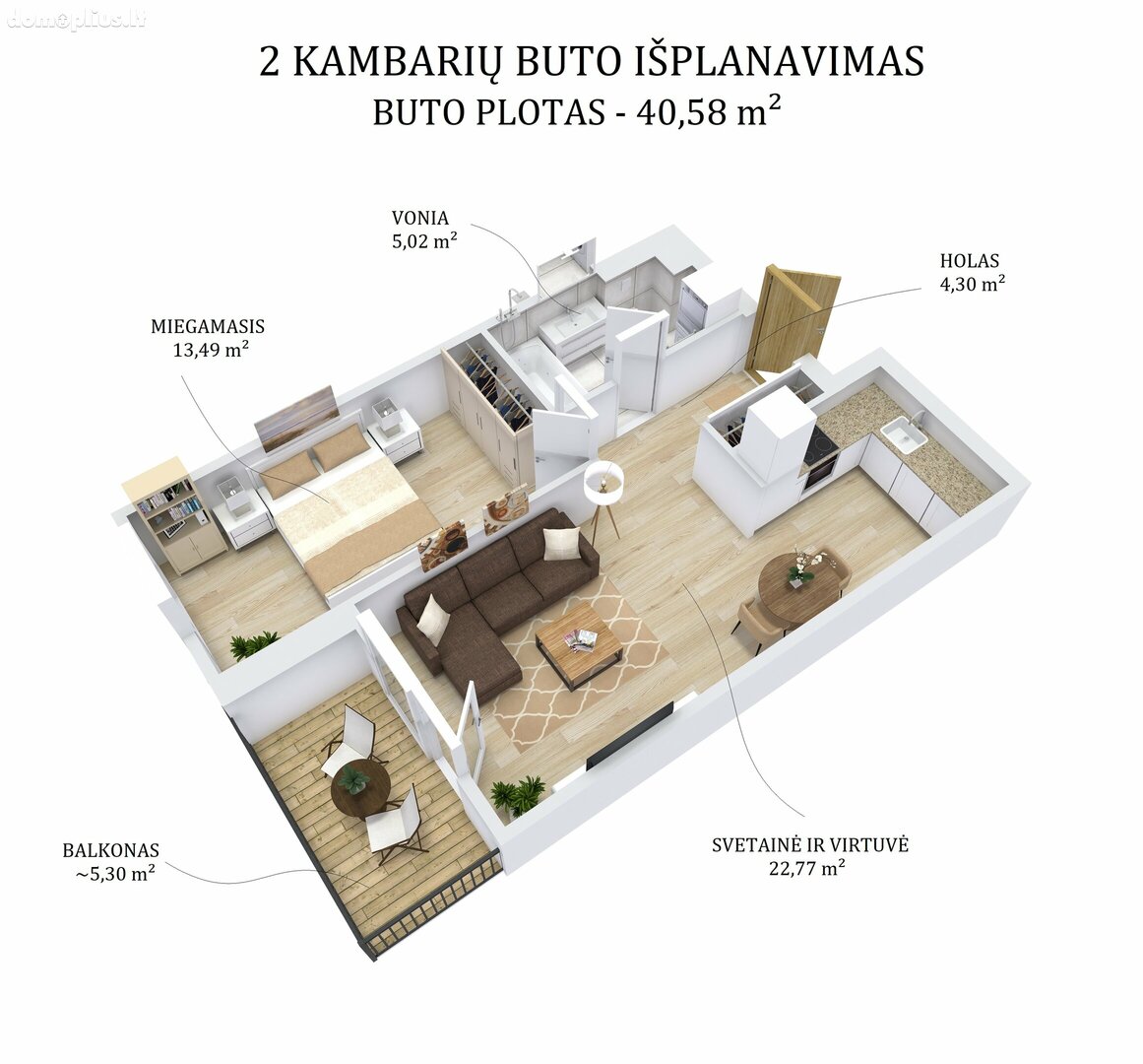 Parduodamas 2 kambarių butas Vilniuje, Lazdynėliuose, Lazdynėlių g.