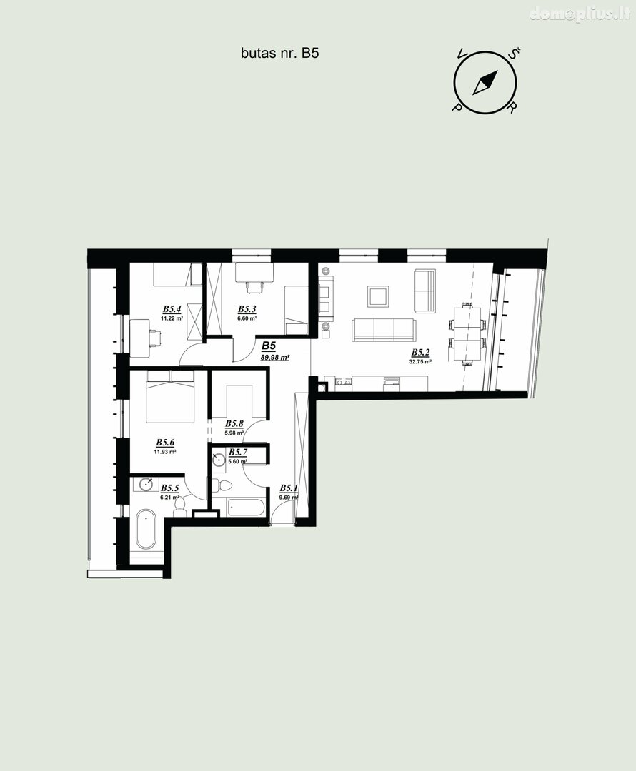 4 rooms apartment for sell Vilniuje, Rasos, Stepono Batoro g.