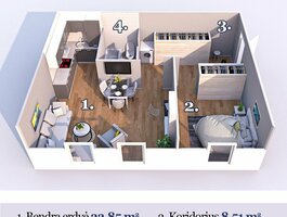2 rooms apartment for sell Vilniuje, Žvėryne, Latvių g.