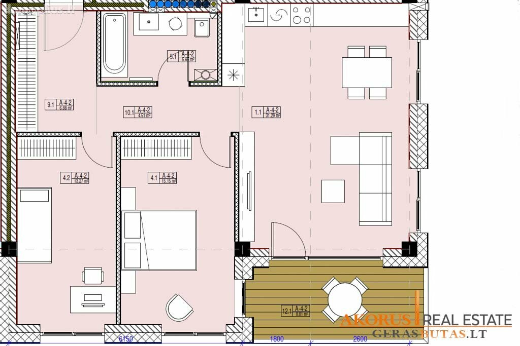 3 rooms apartment for sell Vilniuje, Žvėryne, Lapių g.