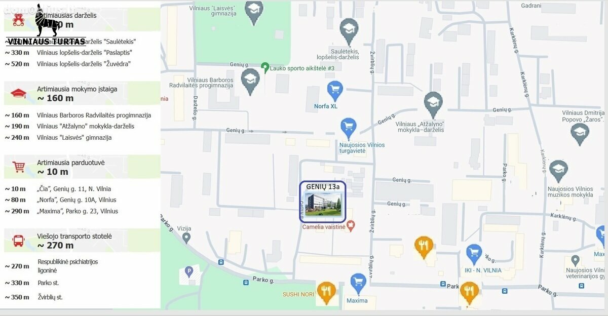 Продается 2 комнатная квартира Vilniuje, Naujoji Vilnia, Genių g.