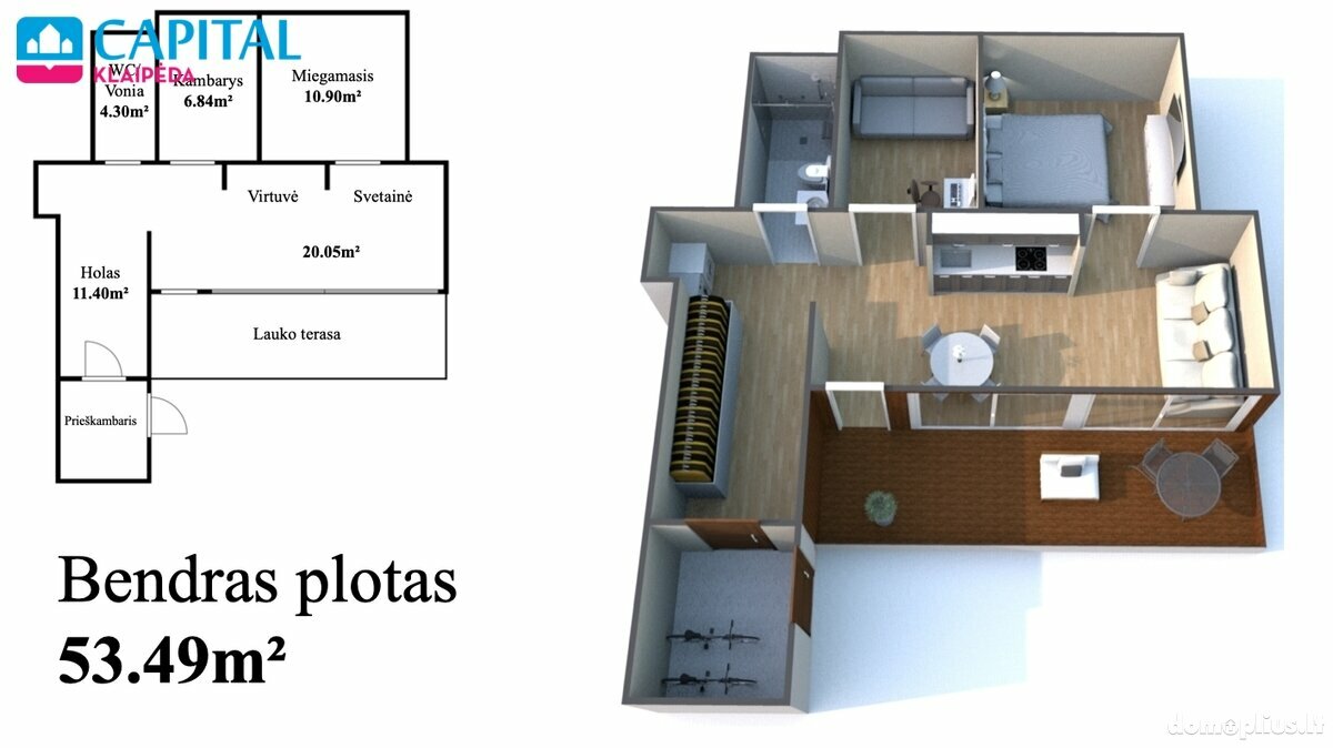 2 rooms apartment for sell Klaipėdoje, Melnragėje, Audros g.