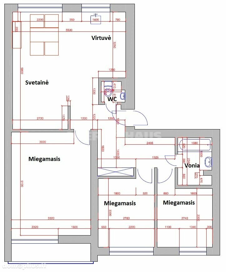 4 rooms apartment for rent Vilniuje, Žvėryne