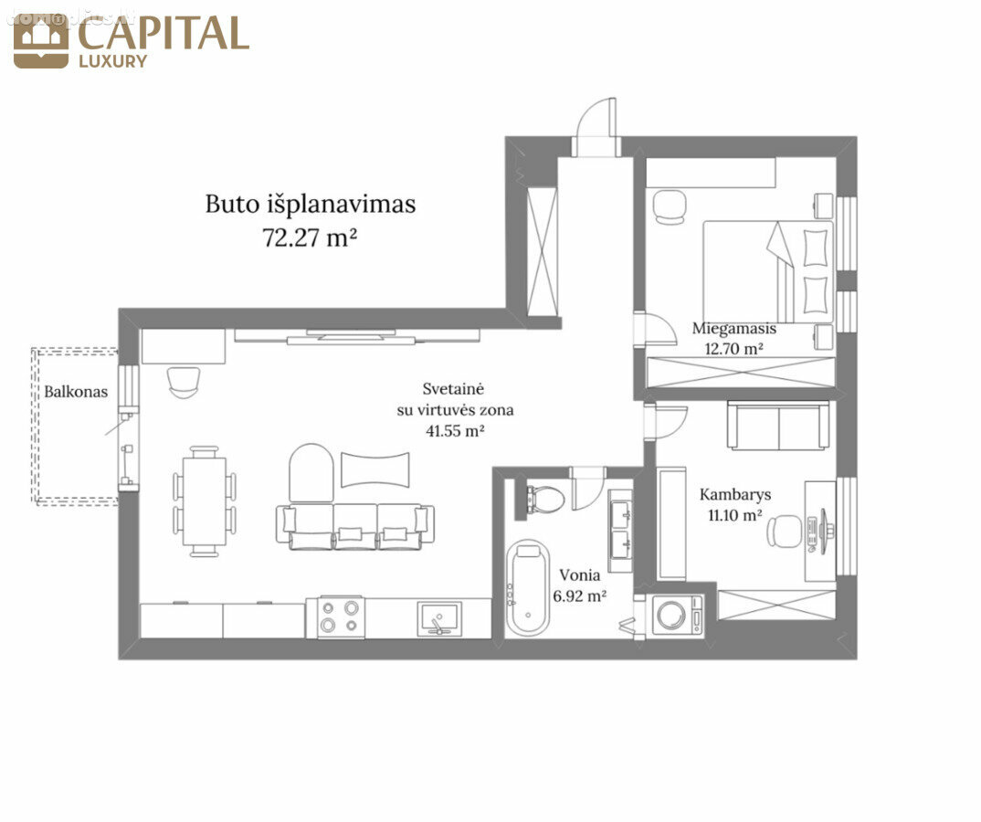 3 rooms apartment for sell Vilnius, Vilniuje, Aukštaičių g.