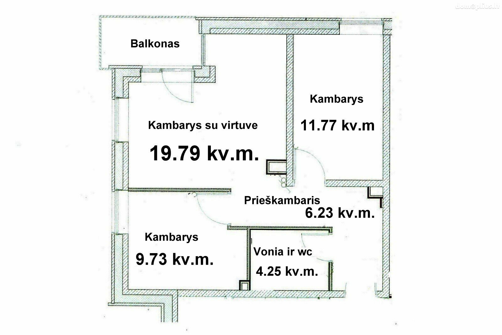 3 rooms apartment for sell Vilniuje, Jeruzalėje, Baltupio g.