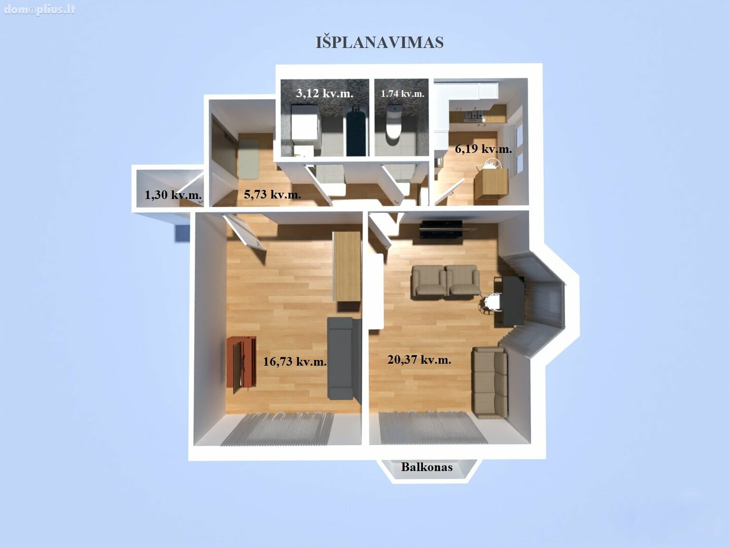2 rooms apartment for sell Kaune, Petrašiūnuose, R. Kalantos g.