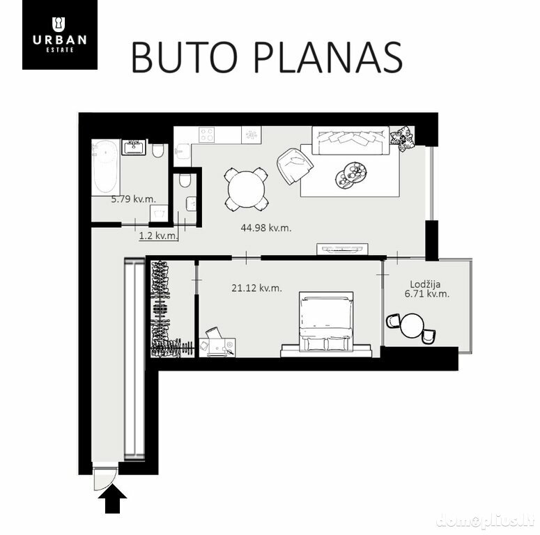 Parduodamas 2 kambarių butas Vilniuje, Naujamiestyje, M. K. Čiurlionio g.