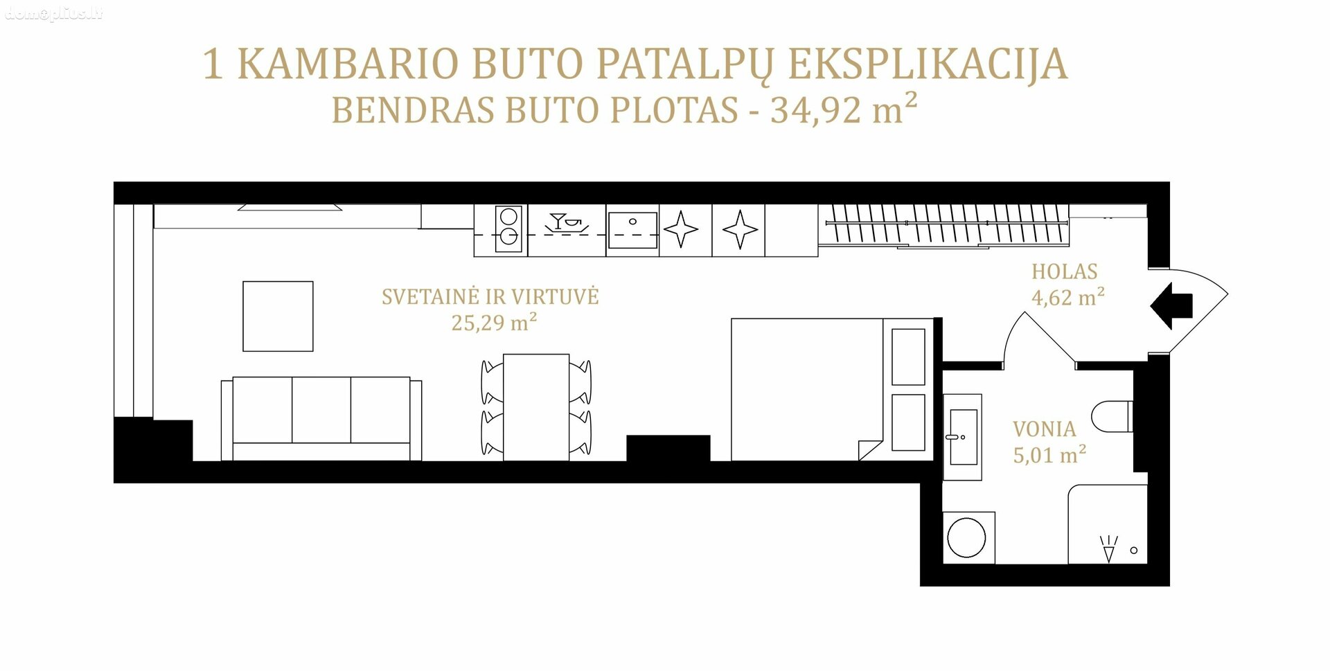 1 room apartment for sell Vilniuje, Naujamiestyje, T. Ševčenkos g.