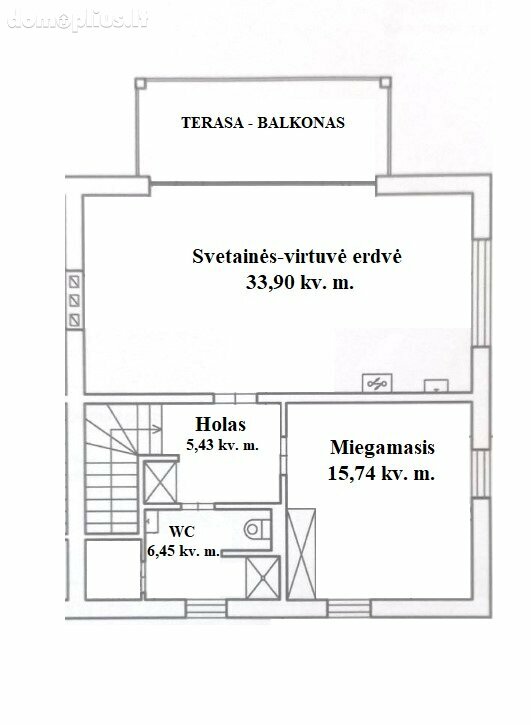 Parduodamas 2 kambarių butas Molėtų rajono sav., Gurakalnėje, Laumių g.