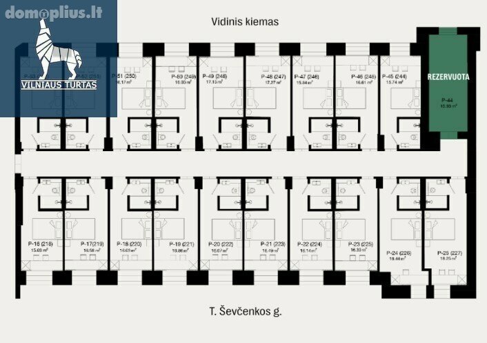 Продается 1 комнатная квартира Vilniuje, Naujamiestyje, T. Ševčenkos g.