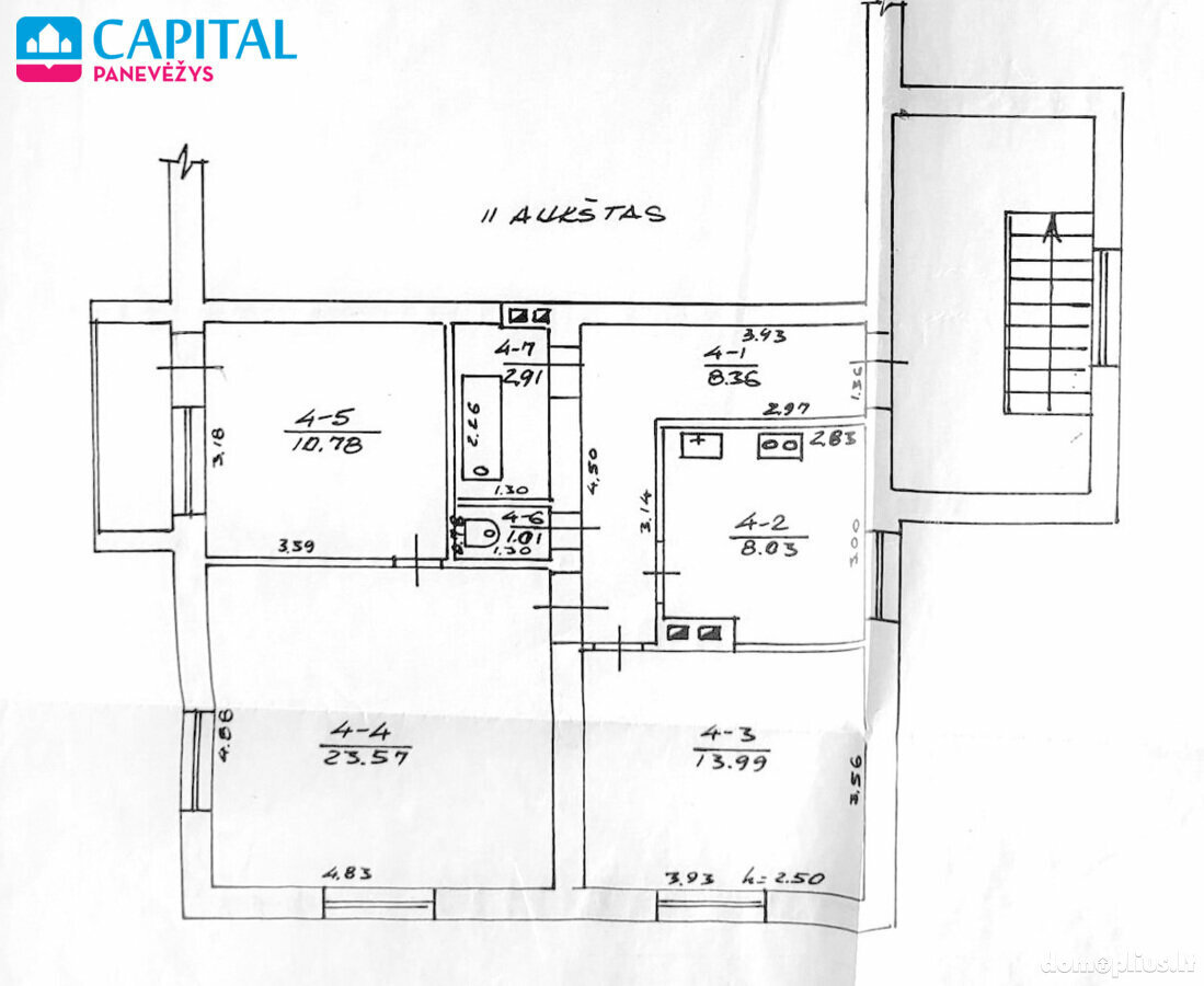 Продается 3 комнатная квартира Anykščių rajono sav., Anykščiuose, Jono Basanavičiaus g.