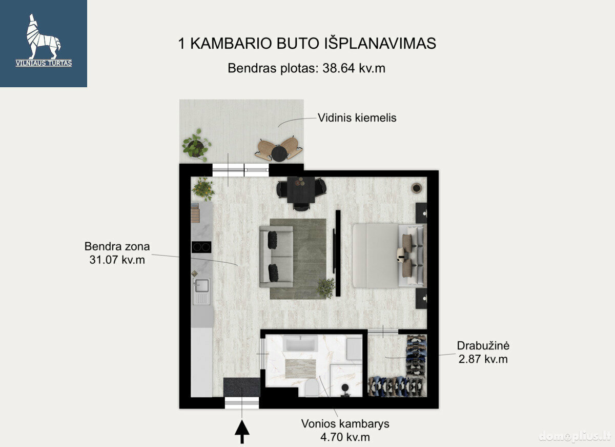 Продается 1 комнатная квартира Vilniuje, Senamiestyje, Sodų g.