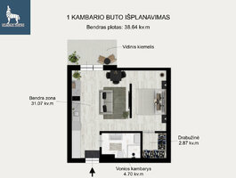 1 комната квартира Vilniuje, Senamiestyje, Sodų g.