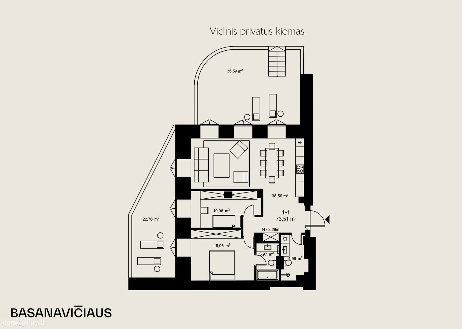 Parduodamas 3 kambarių butas Vilniuje, Naujamiestyje, J. Basanavičiaus g.