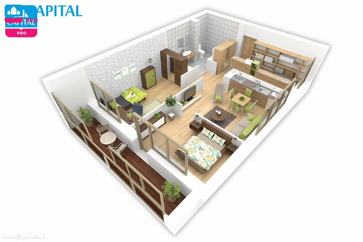 3 rooms apartment for sell Vilniuje, Karoliniškėse, Sausio 13-osios g.