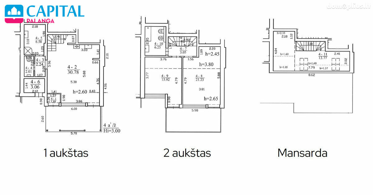 Parduodamas 4 kambarių butas Palangoje, Vanagupės g.