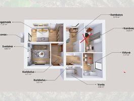 Продается 4 комнатная квартира Vilnius, Vilniuje, Mokyklos g.