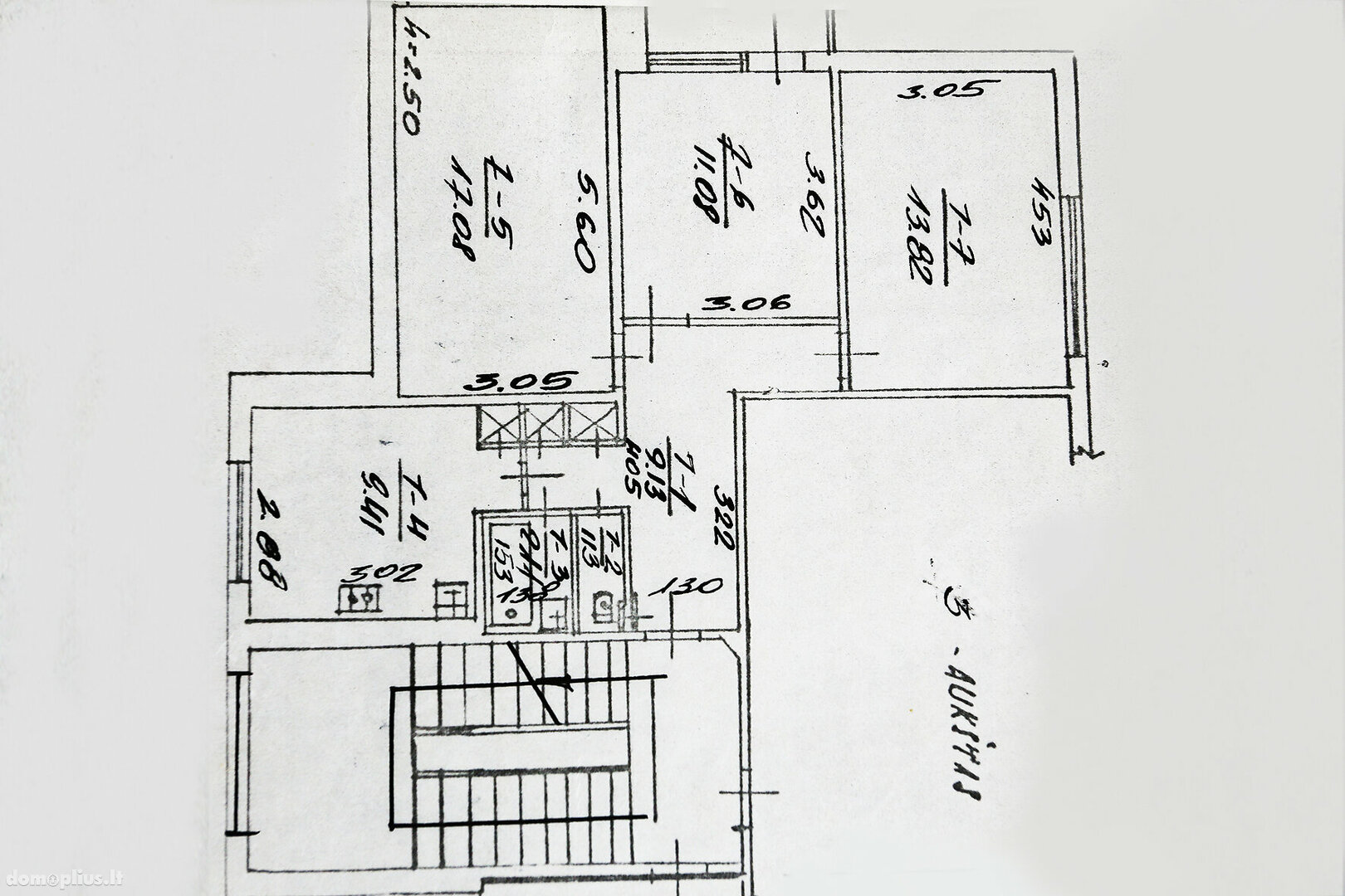 3 rooms apartment for sell Radviliškio rajono sav., Radviliškyje, Gedimino g.