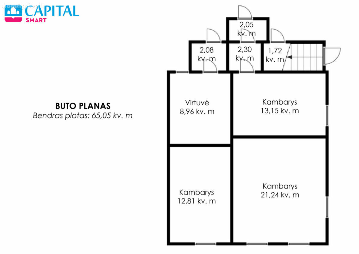 Parduodamas 3 kambarių butas Vilniuje, Šnipiškėse, Giedraičių g.