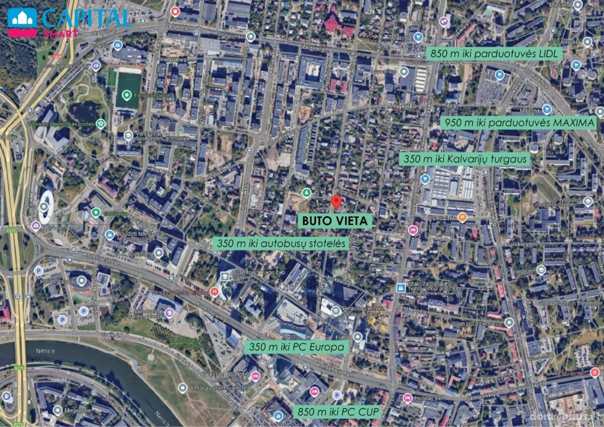 Parduodamas 3 kambarių butas Vilniuje, Šnipiškėse, Giedraičių g.