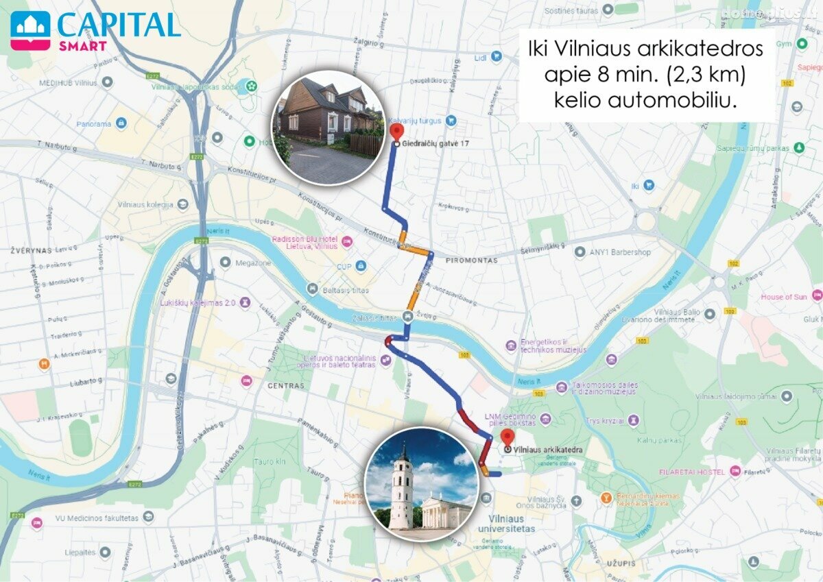 Parduodamas 3 kambarių butas Vilniuje, Šnipiškėse, Giedraičių g.