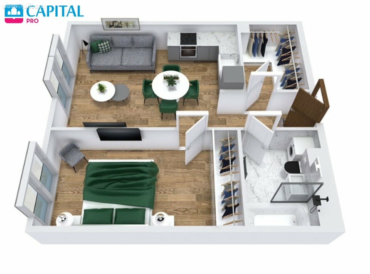 2 rooms apartment for sell Vilniuje, Šnipiškėse, Kalvarijų g.