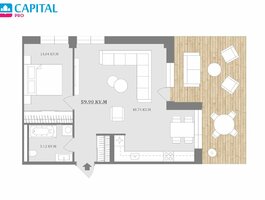 2 rooms apartment for sell Vilniuje, Šeškinėje, Laisvės pr.