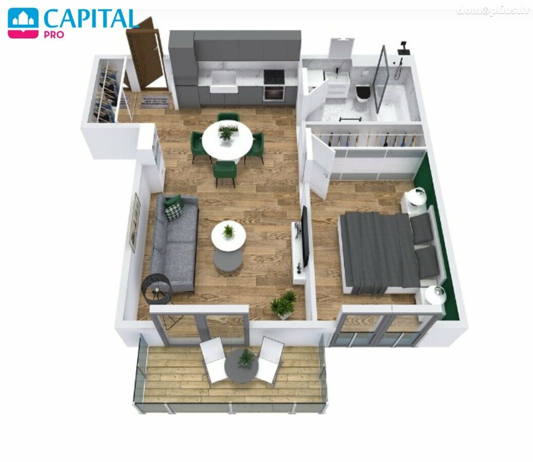 2 rooms apartment for sell Vilniuje, Šnipiškėse, Kalvarijų g.