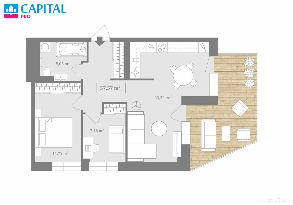 3 rooms apartment for sell Vilniuje, Šeškinėje, Laisvės pr.