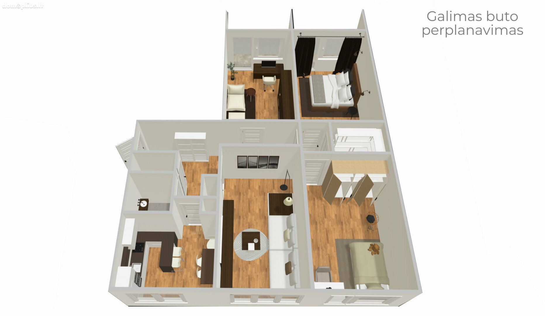 Продается 4 комнатная квартира Vilniuje, Grigiškėse, Šviesos g.