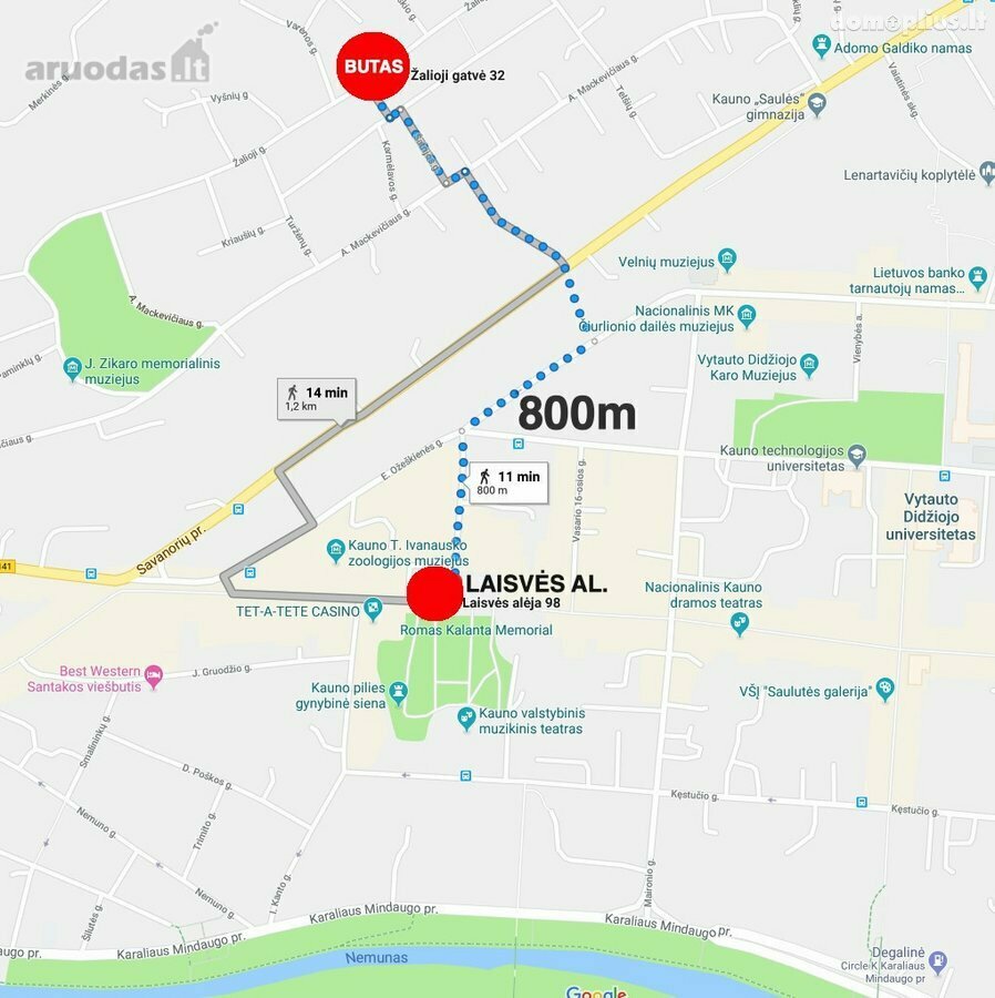 Parduodamas 2 kambarių butas Kaune, Žaliakalnyje, Žalioji g.