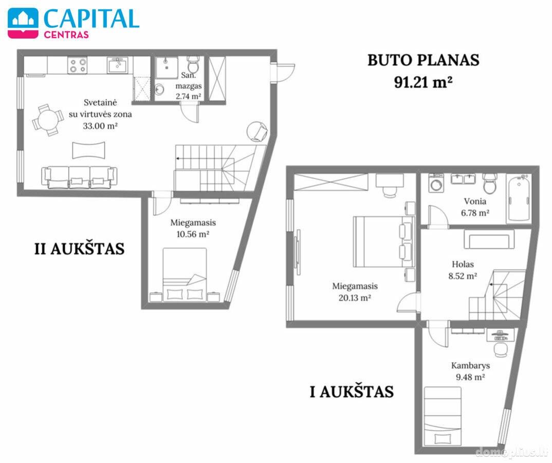 Продается 4 комнатная квартира Vilniuje, Senamiestyje, Aušros Vartų g.