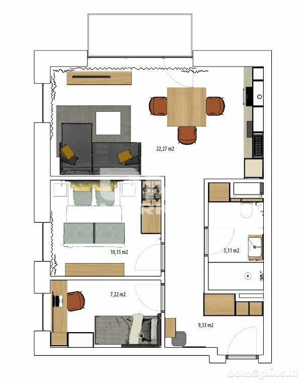 3 rooms apartment for sell Klaipėdoje, Mokyklos, Mokyklos g.