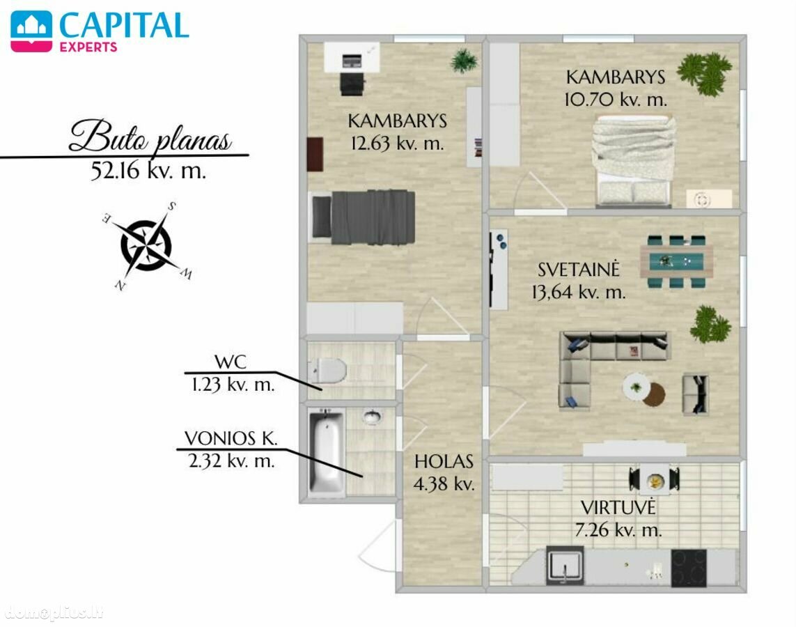 Продается 3 комнатная квартира Vilniuje, Naujamiestyje, T. Ševčenkos g.