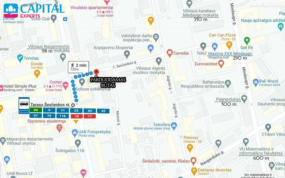 Parduodamas 3 kambarių butas Vilniuje, Naujamiestyje, T. Ševčenkos g.