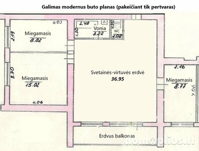 Parduodamas 4 kambarių butas Vilniuje, Naujamiestyje, Skroblų g.