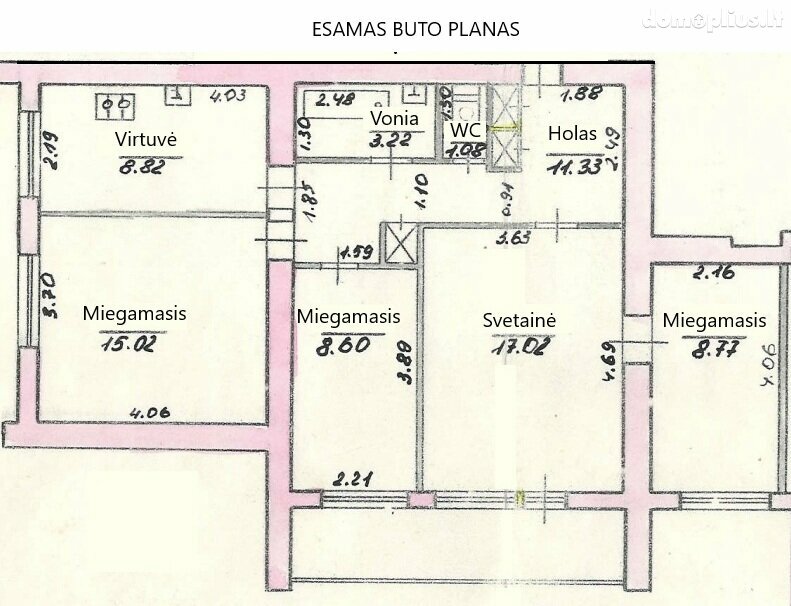 Parduodamas 4 kambarių butas Vilniuje, Naujamiestyje, Skroblų g.