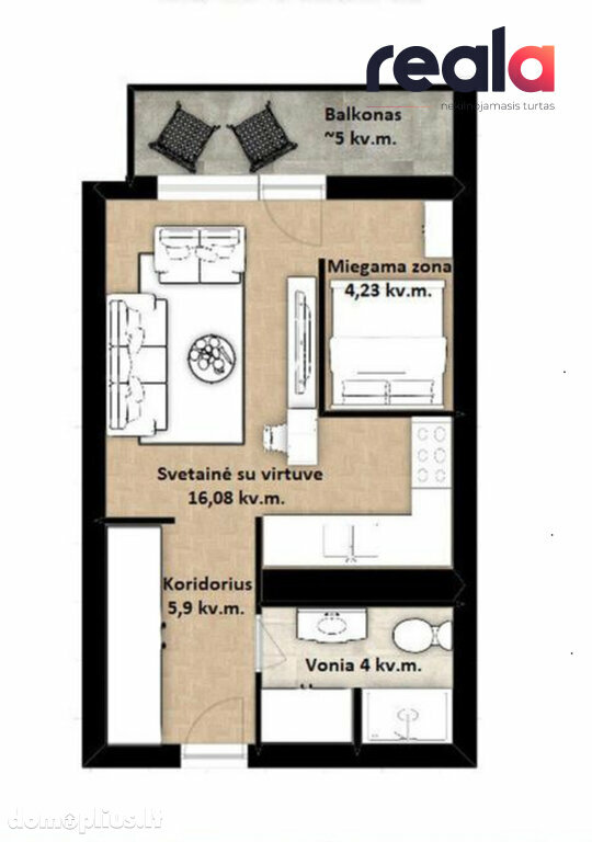 Продается 1 комнатная квартира Vilniuje, Pilaitėje, Priegliaus g.
