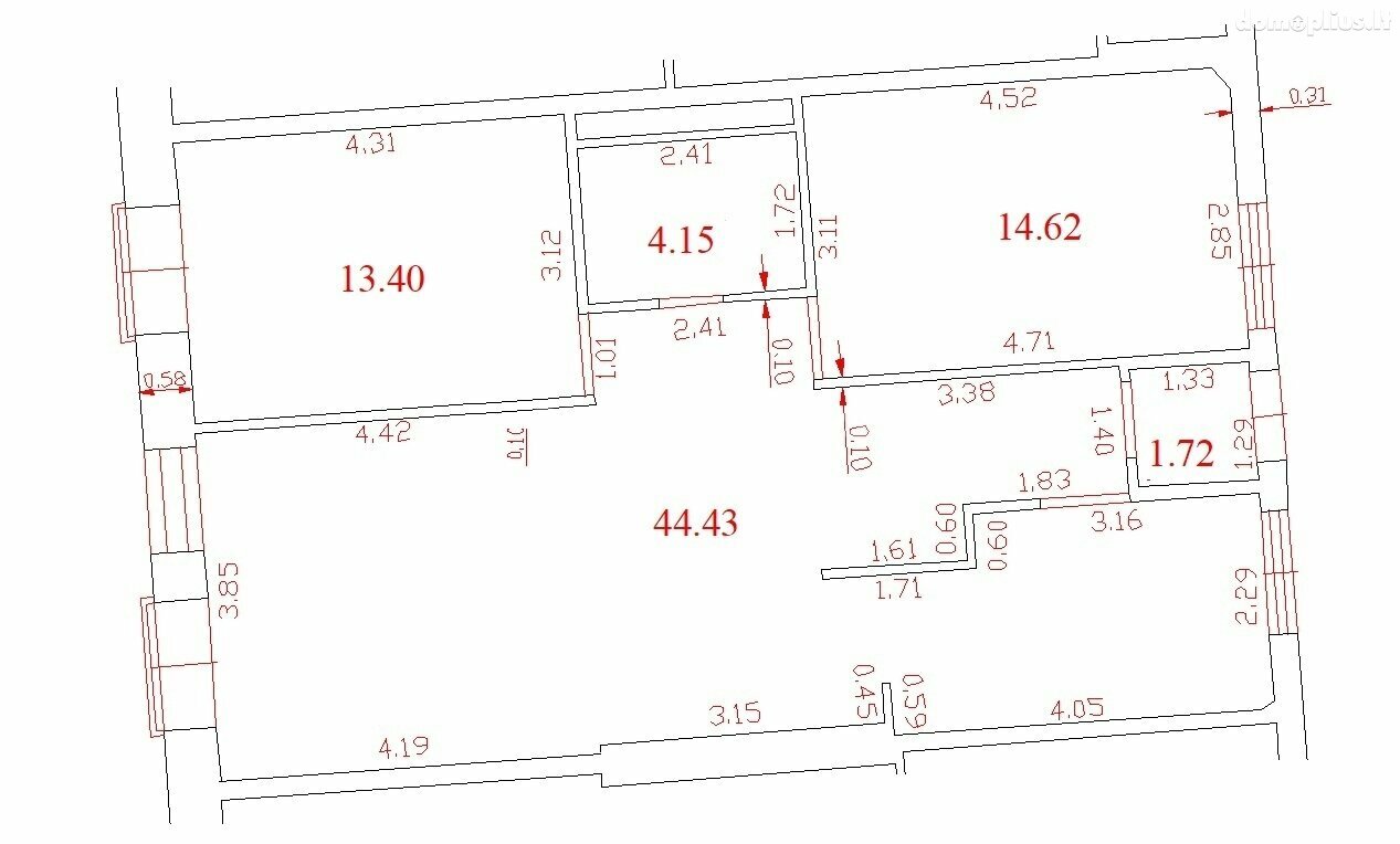 3 rooms apartment for sell Vilniuje, Senamiestyje, Bokšto g.
