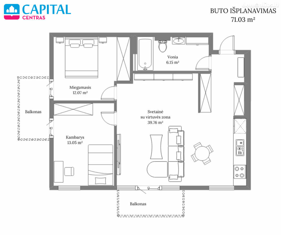 Продается 3 комнатная квартира Vilniuje, Lazdynėliuose, Žaibo g.