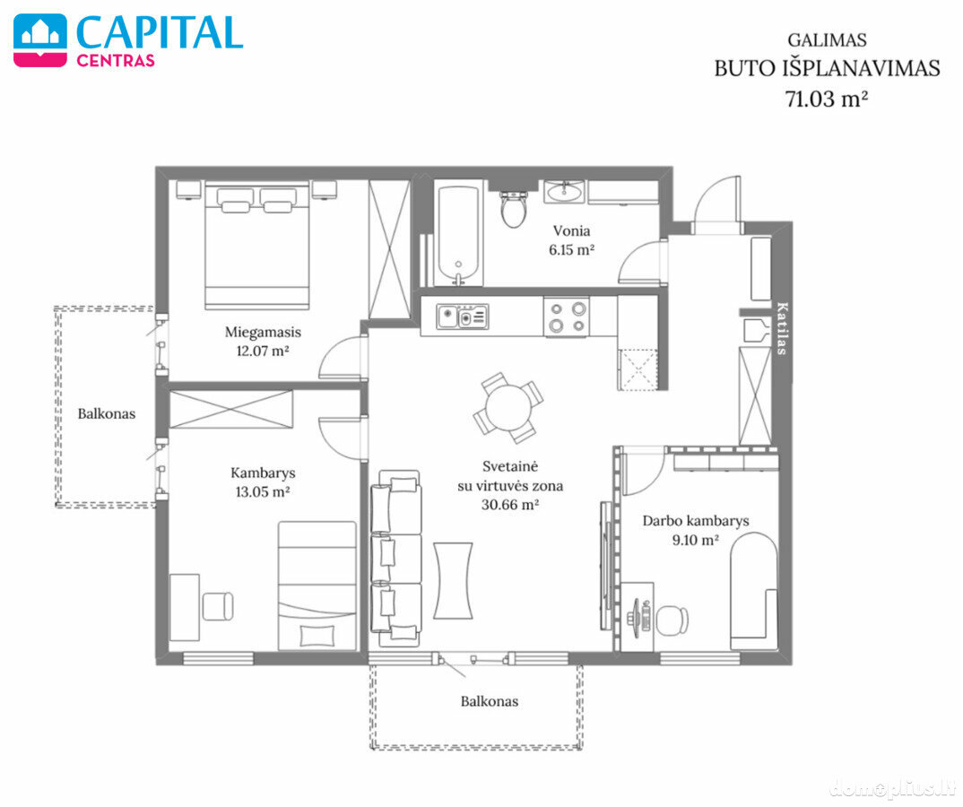 Продается 3 комнатная квартира Vilniuje, Lazdynėliuose, Žaibo g.