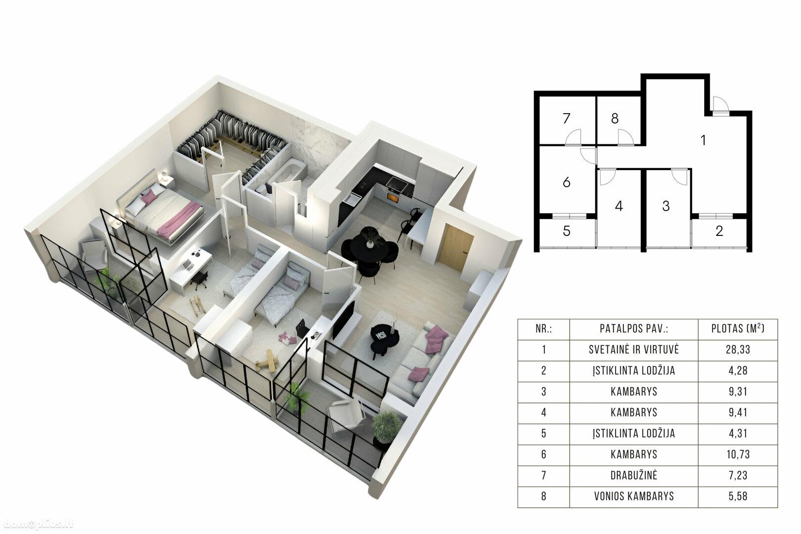 Продается 4 комнатная квартира Vilniuje, Tarandėje, Tarandės g.