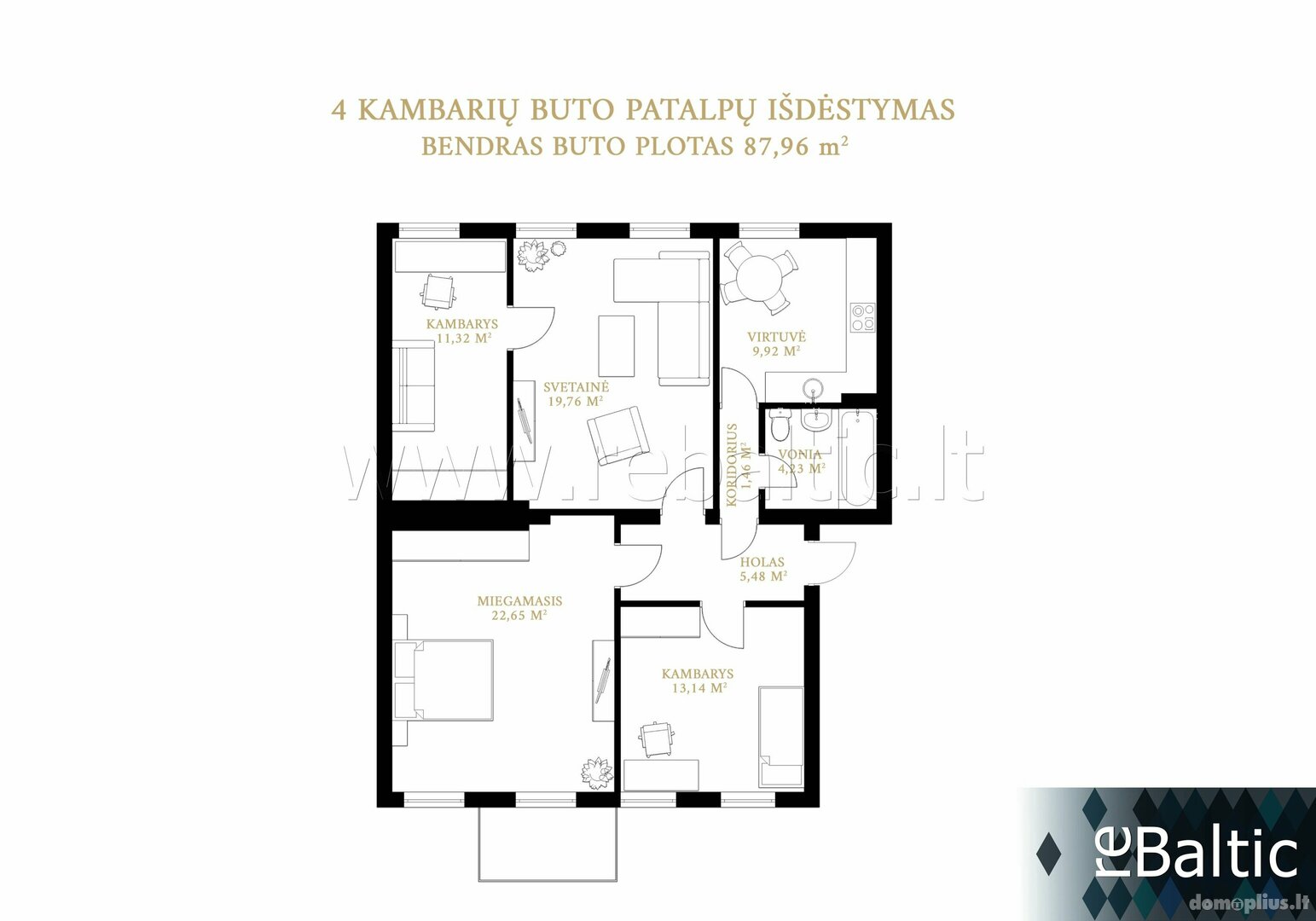 Parduodamas 4 kambarių butas Vilniuje, Naujamiestyje, A. Vivulskio g.