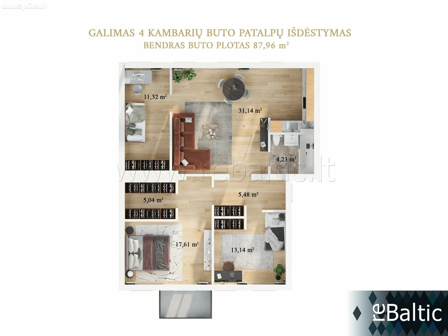 Parduodamas 4 kambarių butas Vilniuje, Naujamiestyje, A. Vivulskio g.