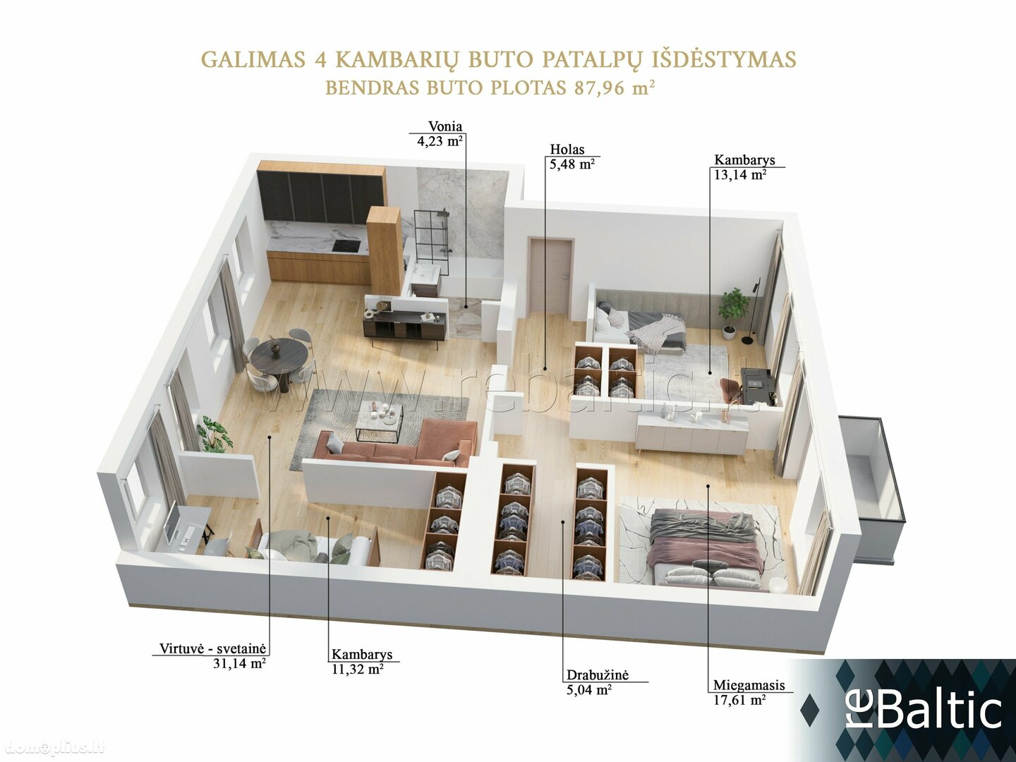 Parduodamas 4 kambarių butas Vilniuje, Naujamiestyje, A. Vivulskio g.
